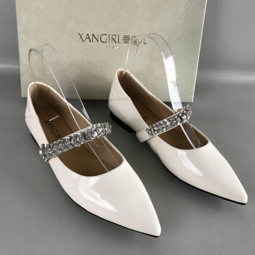 35.36码XANGIRL/香阁儿断码撤柜夏季一脚蹬平底时尚烫钻乐福鞋女