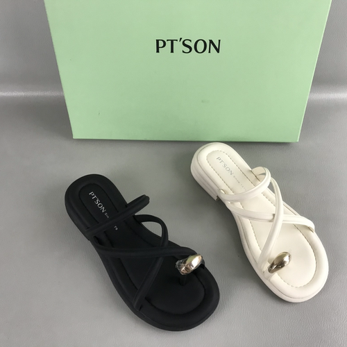 PT'SON百田森女鞋断码撤柜捡漏夏季低跟夹趾一字拖鞋波西米亚凉鞋