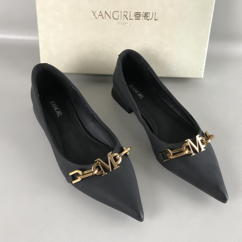 35.36码XANGIRL香阁儿断码撤柜捡漏夏季浅口单鞋平底法式风瓢鞋女