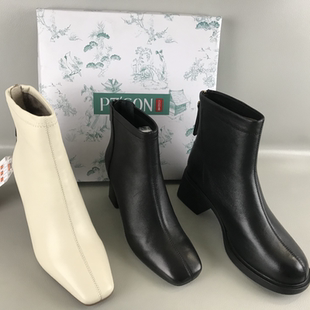 撤柜秋冬欧美风高跟时装 女靴断码 靴真皮百搭短靴 SON百田森正品
