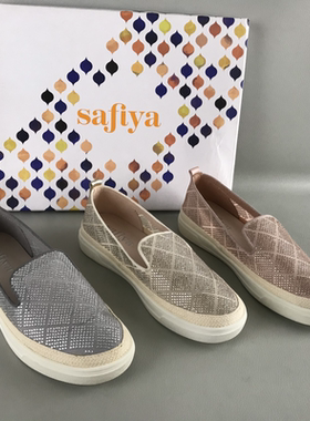 Safiya/索菲娅正品女鞋断码撤柜春夏织物烫钻透气单鞋休闲豆豆鞋