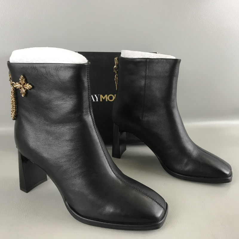 SATURDAYMODE品牌女靴断码撤柜秋冬后拉链法式高跟时装靴羊皮单靴