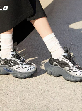 MLB男女情侣老爹鞋25新款复古时尚休闲厚底增高运动鞋3ASHWD15N