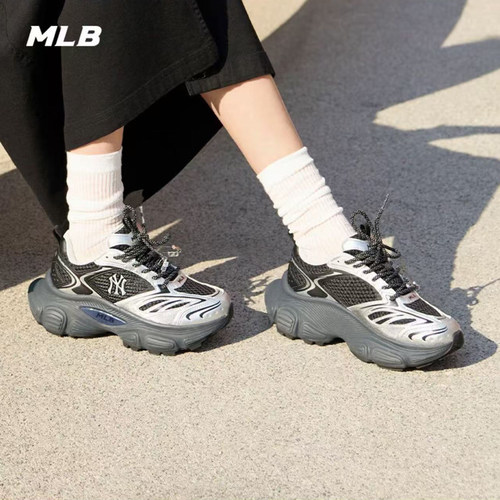 MLB男女情侣老爹鞋25新款复古时尚休闲厚底增高运动鞋3ASHWD15N
