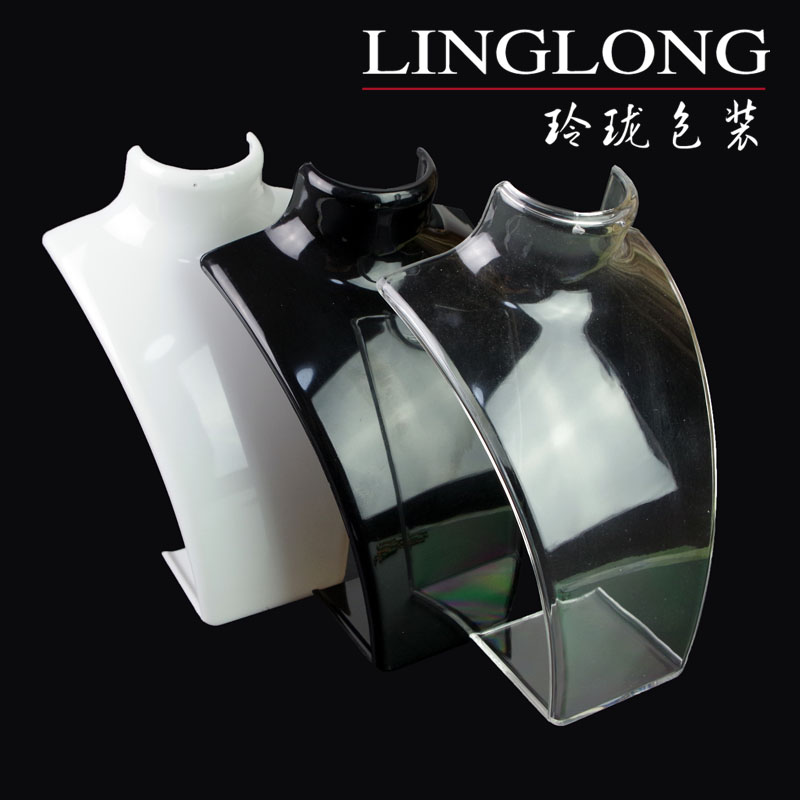 厂家直销 塑料有机玻璃人头像脖子模特 黑白色透明 现货