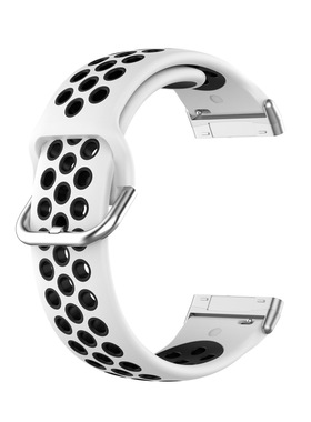 适用fitbit versa3/4表带双色硅胶表带sense运动透气表带腕带配件