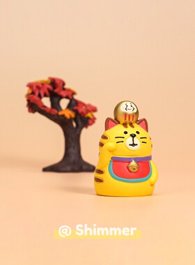 可爱招财猫招财虎桌面小摆件