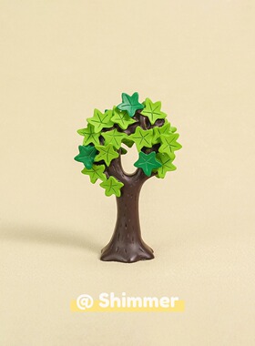 手工四叶草树形桌面摆件