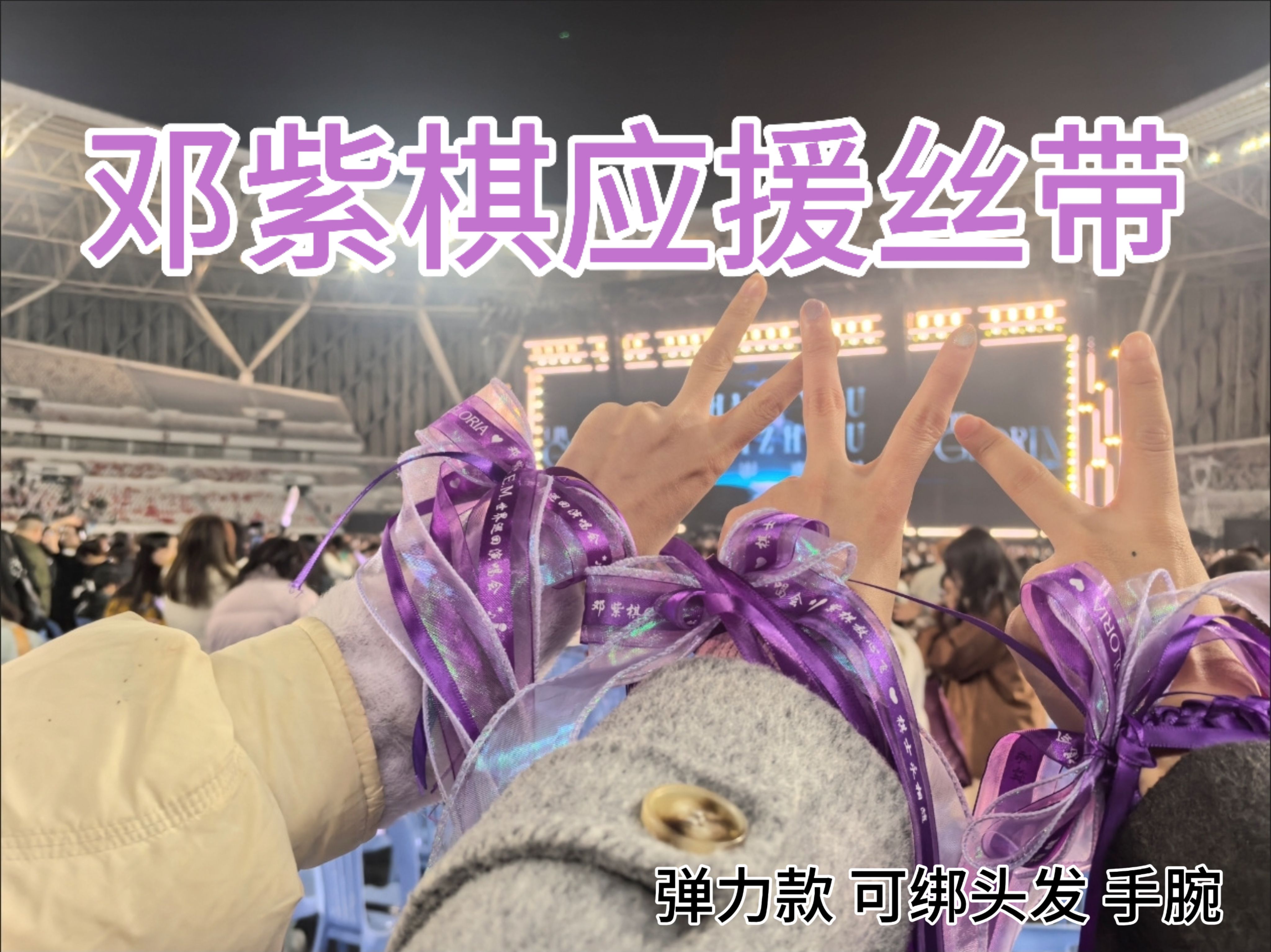 邓紫棋演唱会周边应援物丝带手环紫色丝带手环周边应援编发绳发饰