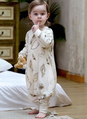 BK六层竹棉婴儿睡袋宝宝四层防踢被儿童秋冬空调暖气四季分腿睡衣