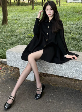 法式小个子斗篷式毛呢外套秋冬装