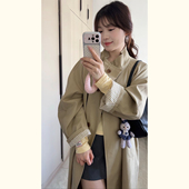 高级感立领卡其色中长款 风衣外套女松弛感宽松廓形春秋穿搭大衣