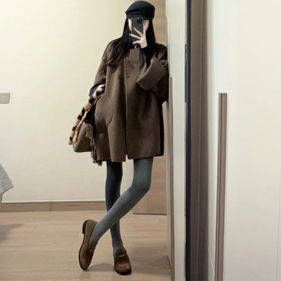 小个子中长款气质高级感呢子外套