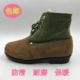 男军靴保暖棉鞋 劳保鞋 中老年棉靴纯羊毛老式 老人父亲鞋 大头鞋 冬季