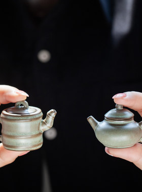 粗陶迷你指尖壶茶宠摆件袖珍仿古