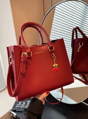 红色结婚包包女新娘包2025新款轻奢高级感手提包质感单肩斜跨婚包