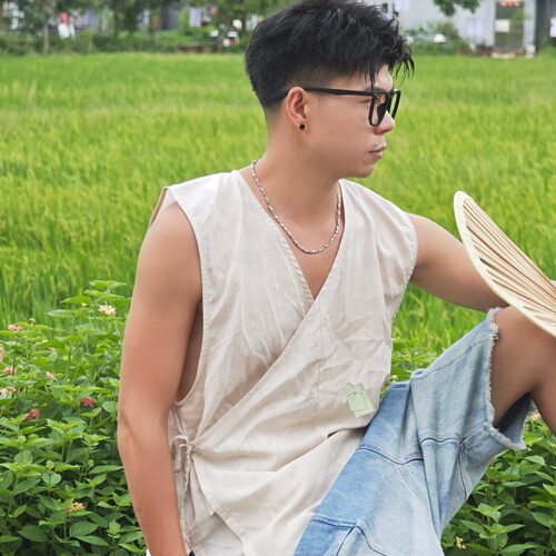 泽恪天丝无领汉服背心
