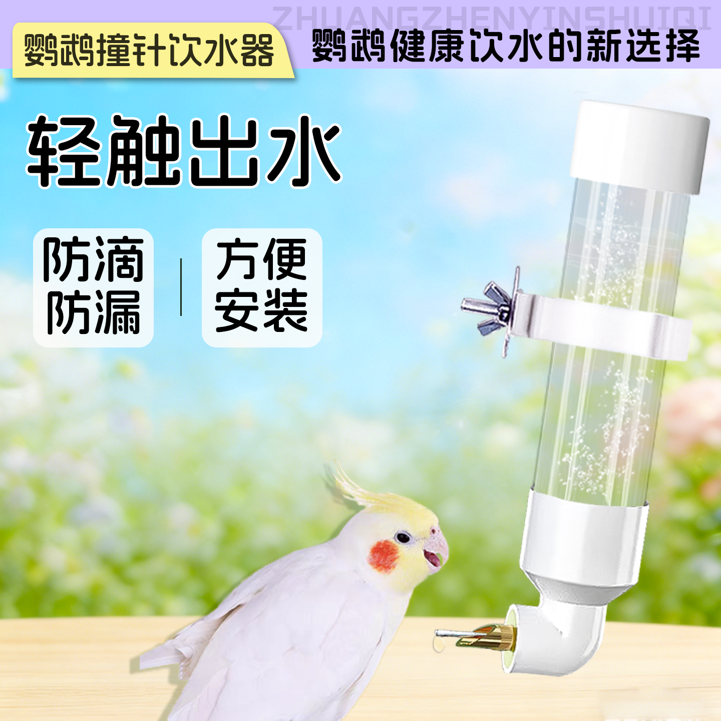 鹦鹉撞针喂水器自动喂水虎皮玄凤牡丹小太阳专用防漏大容量饮水器