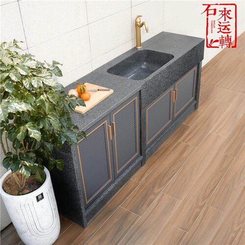 户外庭院洗手台厨房操作工作台花园大理石材岛台阳台储物柜烧烤台