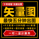 矢量图制作cdr做图平面设计ai图文logo排版 代画图海报图案ps代做