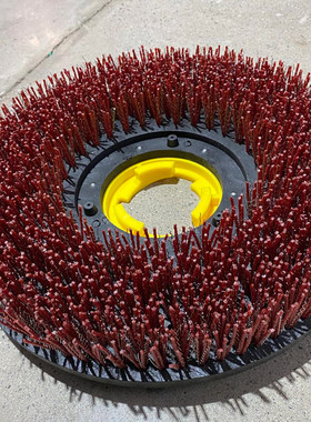 伽华17寸广场刷带钢丝尼龙洗地刷仿古荔枝地面清洗刷175卡扣通用