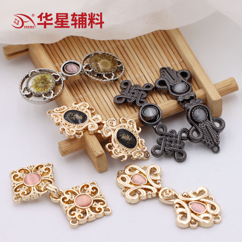 金属盘扣复古钮扣子母扣中国风上衣对扣装饰汉服扣装饰扣收腰扣