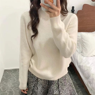 毛衣女款2025新款冬季慵懒高级感内搭打底依卡璐羊绒衫双鹿羊毛衫