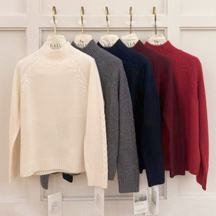 超好看冬衣内搭 慵懒高级感打底针织羊毛衫 半高领毛衣女款 2025新款
