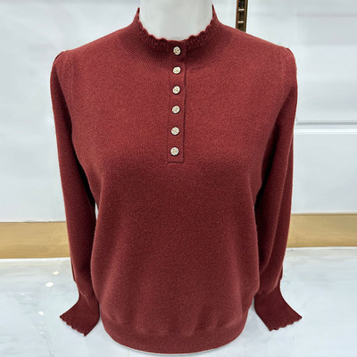 妈妈羊毛衫高贵洋气半高领毛衣女