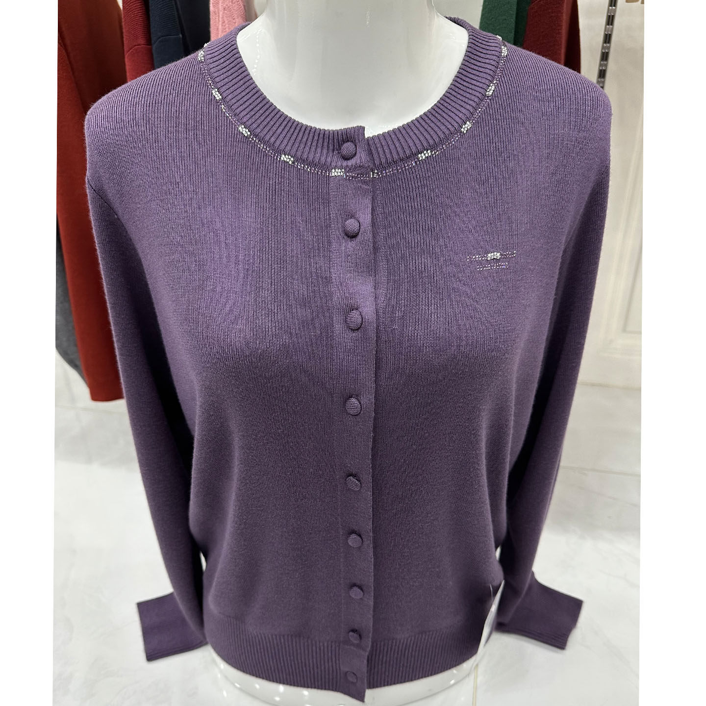 中老年女装针织开衫外套2026新款春装洋气外搭依卡璐浅爱妈妈开衫