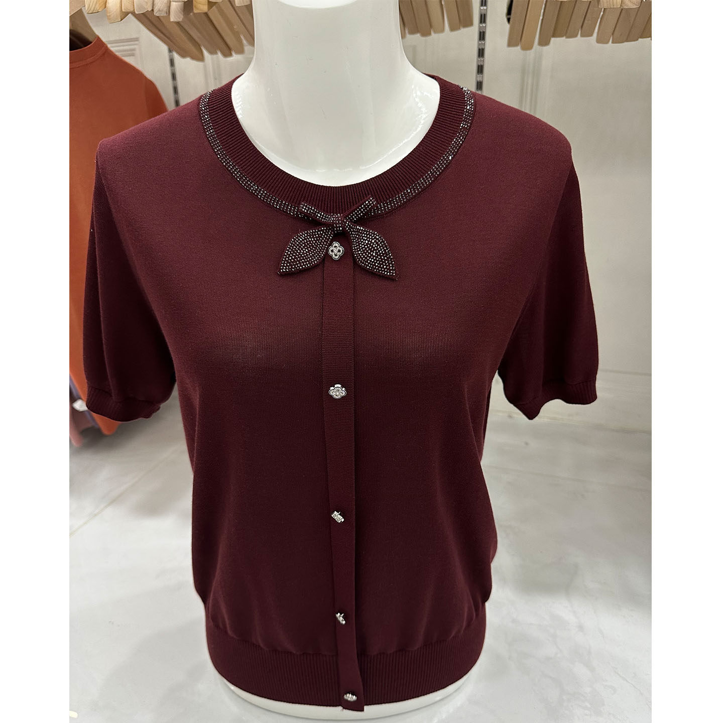 中老年女士短袖t恤妈妈夏装2026新款洋气小衫天丝上衣半袖冰丝T恤