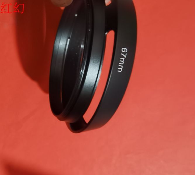 上虞摄影器材配件仿莱卡遮光罩67mm 金属镂空遮光罩 斜型挖空罩