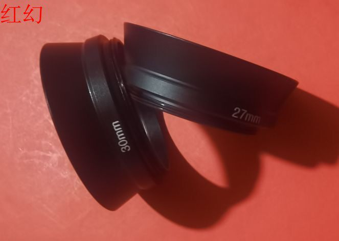 小口径微型镜头黑色氧化小广角遮光罩24mm 27mm 30mm 30.5mm