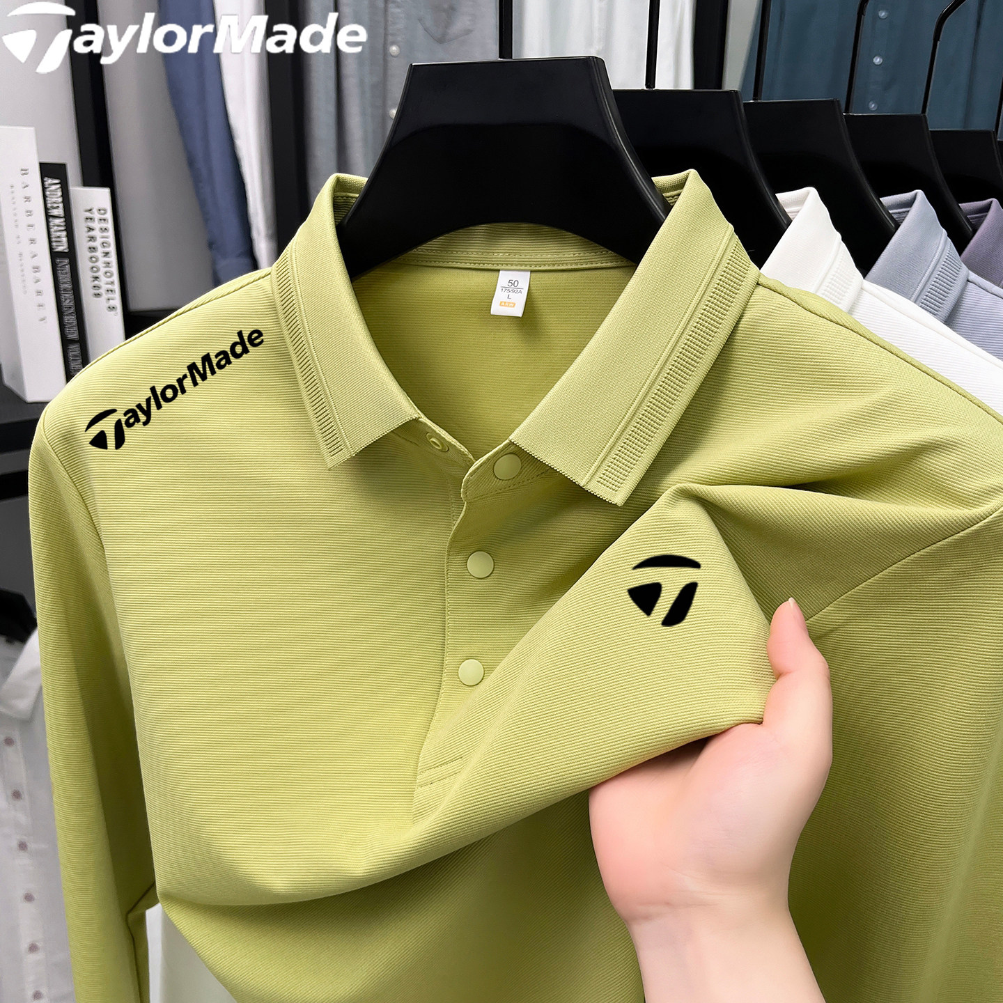 Taylormade泰勒梅高尔夫男装polo衫长袖秋冬休闲运动速干T恤上衣
