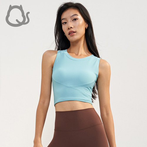 撸铁猫长款螺纹女士瑜伽服文胸