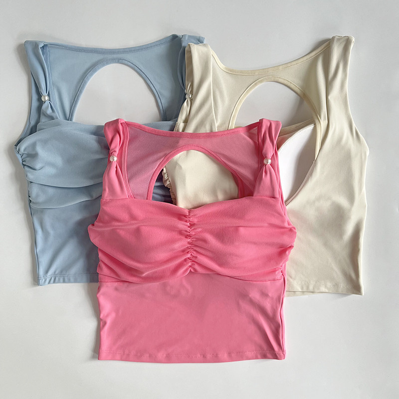 2025夏季新款一体杯式瑜伽背心女运动内衣健身文胸瑜伽服休闲上衣,运动/瑜伽/健身/球迷用品,瑜伽背心,淘宝优惠券,粉丝福利购,淘宝优惠卷