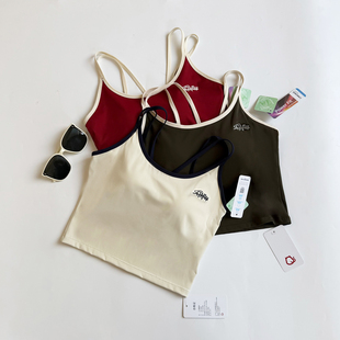 固定杯瑜伽运动内衣健身瑜伽普拉提训练细肩带美背户外健身背心