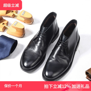 男真皮沙漠靴英伦高帮马丁靴男冬季 加绒 圆头复古休闲皮鞋 TRD新款
