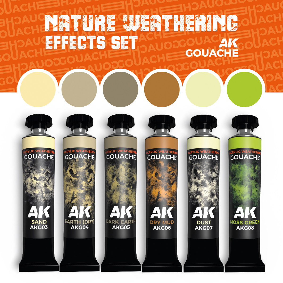 文华 西班牙AK G系列旧化水粉颜料20ml 旧化套装 AKG01-G26