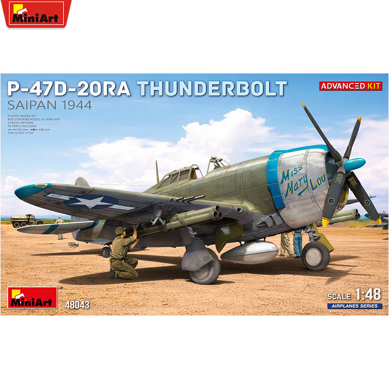 文华  MiniArt 1/48 美国 P-47D-20RA 雷电战斗机1944塞班岛48043