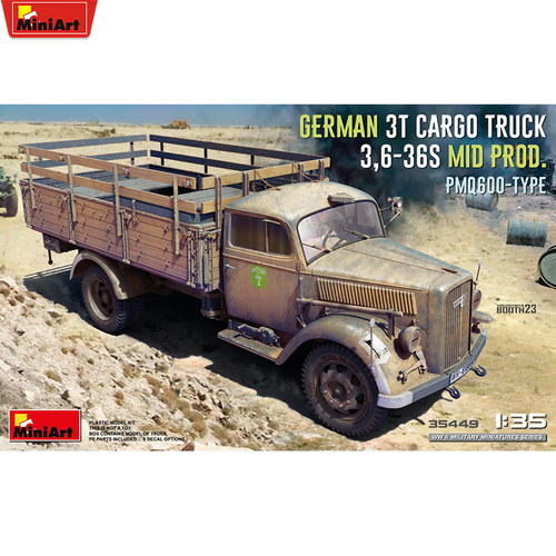 文华 MiniArt 1/35德国 3t货运卡车 3,6-36S中期 PmQ600-型 35449