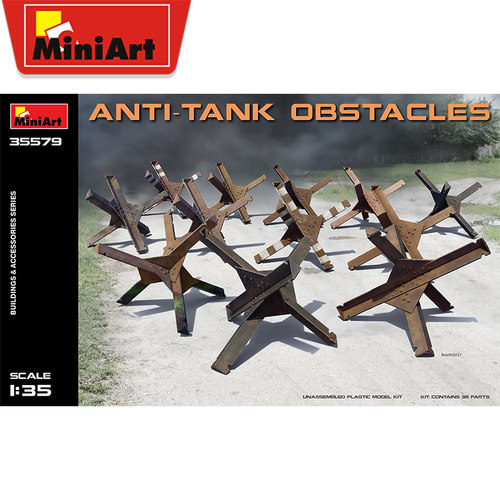 文华 MiniArt 1/35 场景 反坦克障碍物 拼装模型 35579