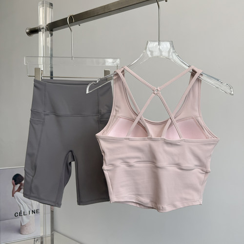 运动套装女夏季带胸垫瑜伽服健身