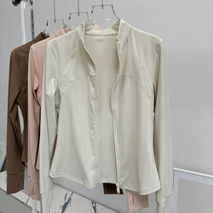 瑜伽服外套女2025新款 立领拉链运动健身夹克上衣跑步骑行服 春季