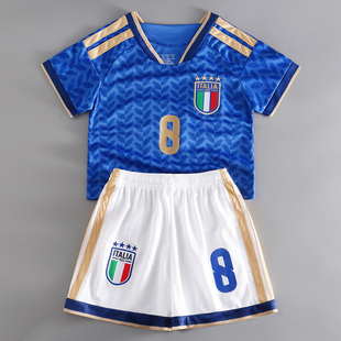 26-27赛季国家队意大利球衣儿童足球服套装男女童速干训练服定制