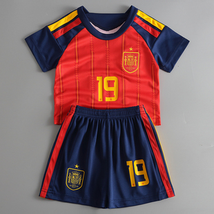 2026世界杯西班牙19号亚马尔球衣儿童足球服运动速干训练服定制