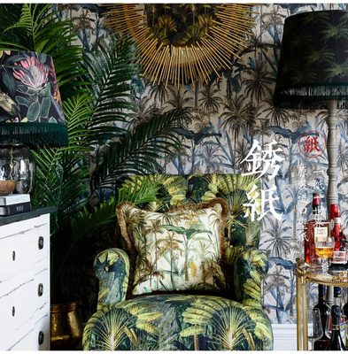 THE JUNGLE Anthracite 特兰西瓦尼亚 棕榈叶墙壁纸