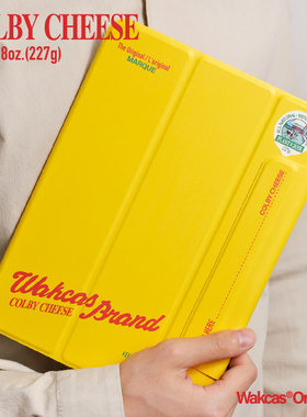 黄色芝士平板ipadpro保护套小众设计笔槽苹果平板ipadair3/4保护壳个性11寸12.9寸新款磁吸ipad壳mini6卡通