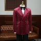 双排扣礼服西装 IsirHonour轻奢意式 英伦宴会修身 酒红色丝绒西服男