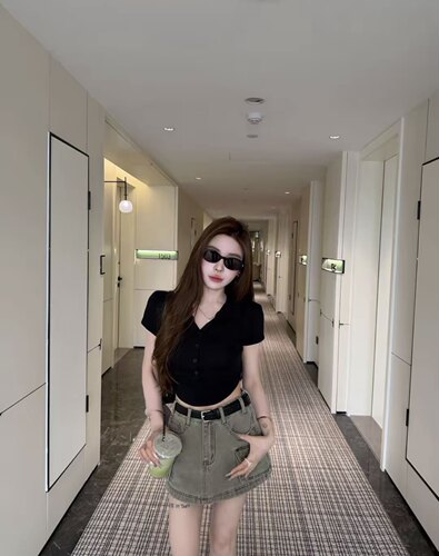 MIDO家 2026夏季新款韩版时尚百搭宽松显瘦纽扣polo领短袖T恤女